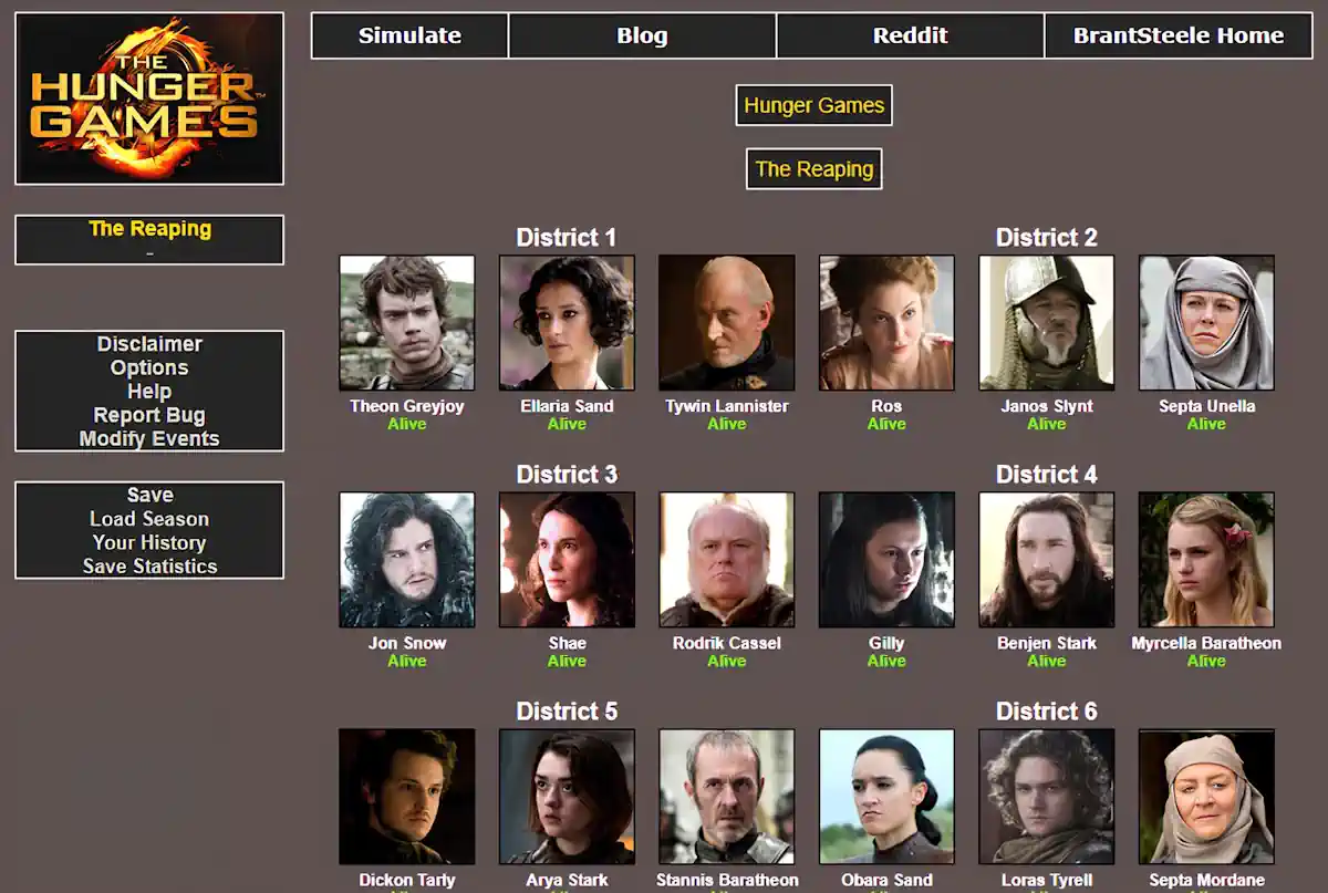 hunger games simulator