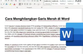 cara menghilangkan garis merah di word